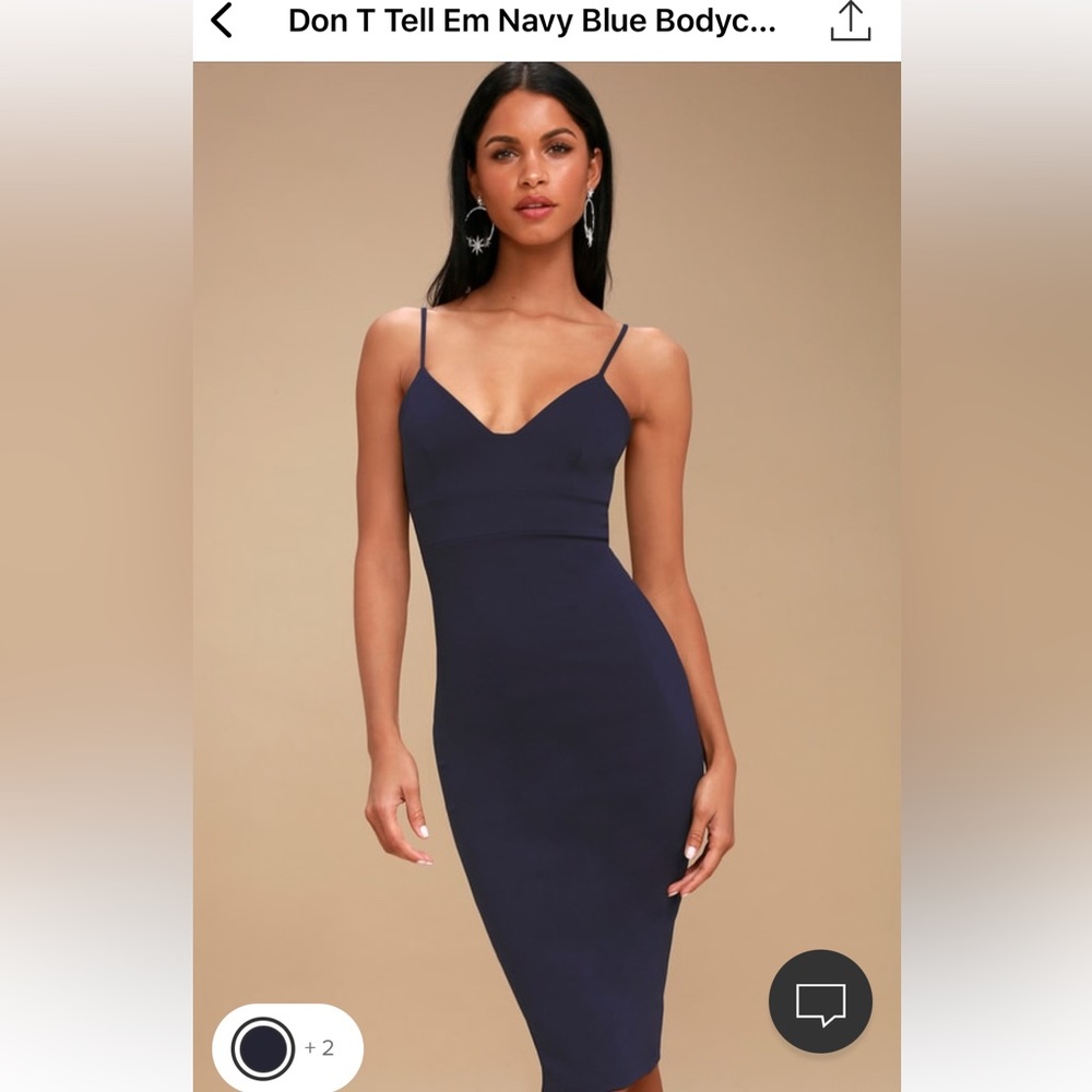 Lulus Don’t Tell ‘Em - Navy Bodycon Midi Dress
